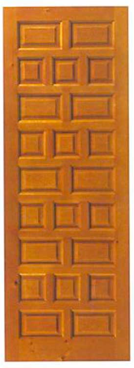 Puertas castellanas de madera maciza. Puertas de cuarterones en Pino