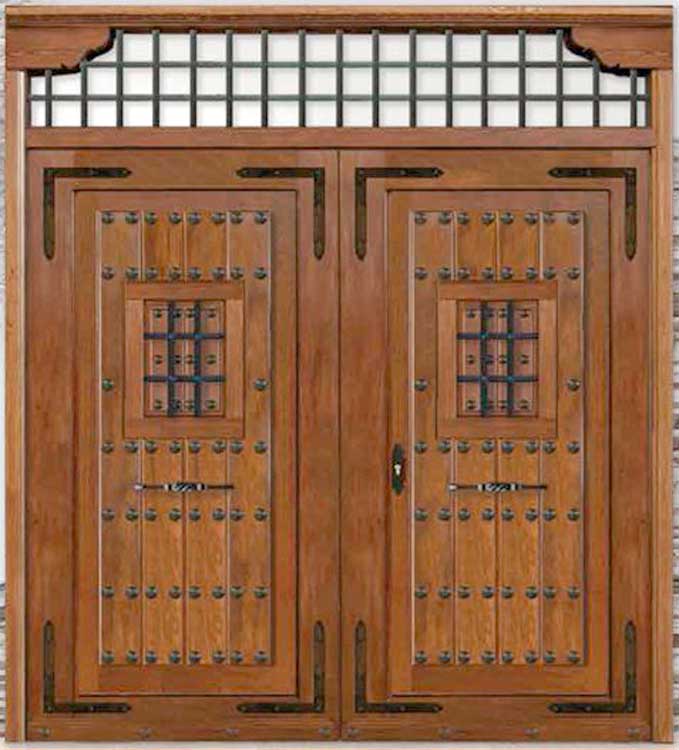 Puerta de calle de madera modelo R1 Puerta de calle de madera modelo R1