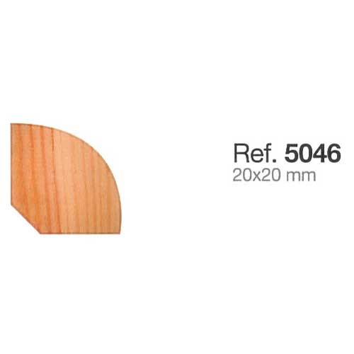 Moldura de Madera Rinconera Redonda de 20x20 mm