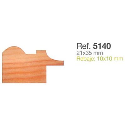 Moldura de Madera Con Rebajo de 10x10